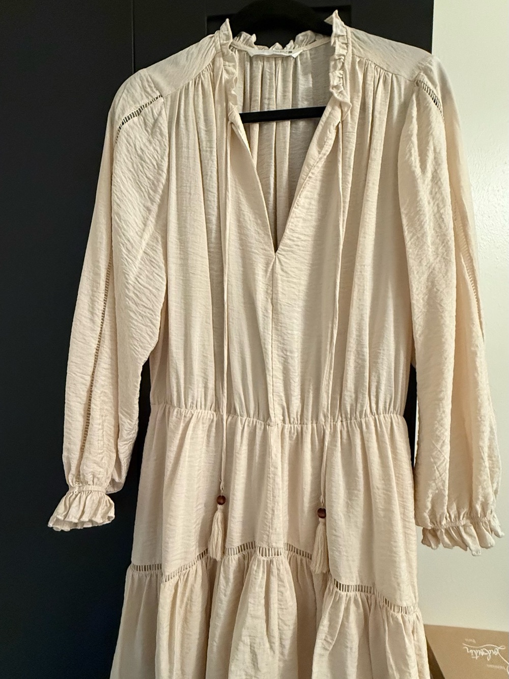 Zara Cream Ruffled Neck Blouse